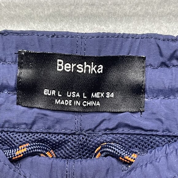 Bershka Mens Track Pants L Purple & Plaid Side Panels Polyester Activewear - Picture 3 of 8